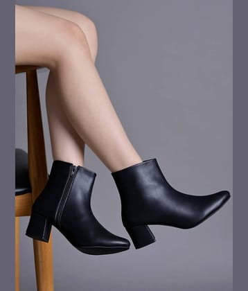 Shoetopia Black Women's Ankle Length Boots