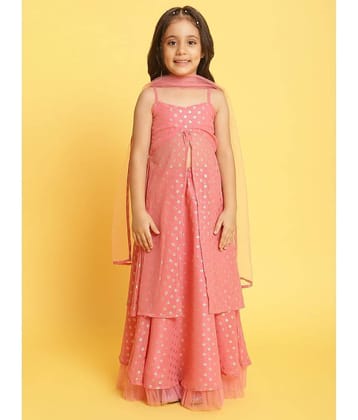 Nauti Nati Polyester Lehenga Choli Set For Girls ( Pack of 1 , Multi )
