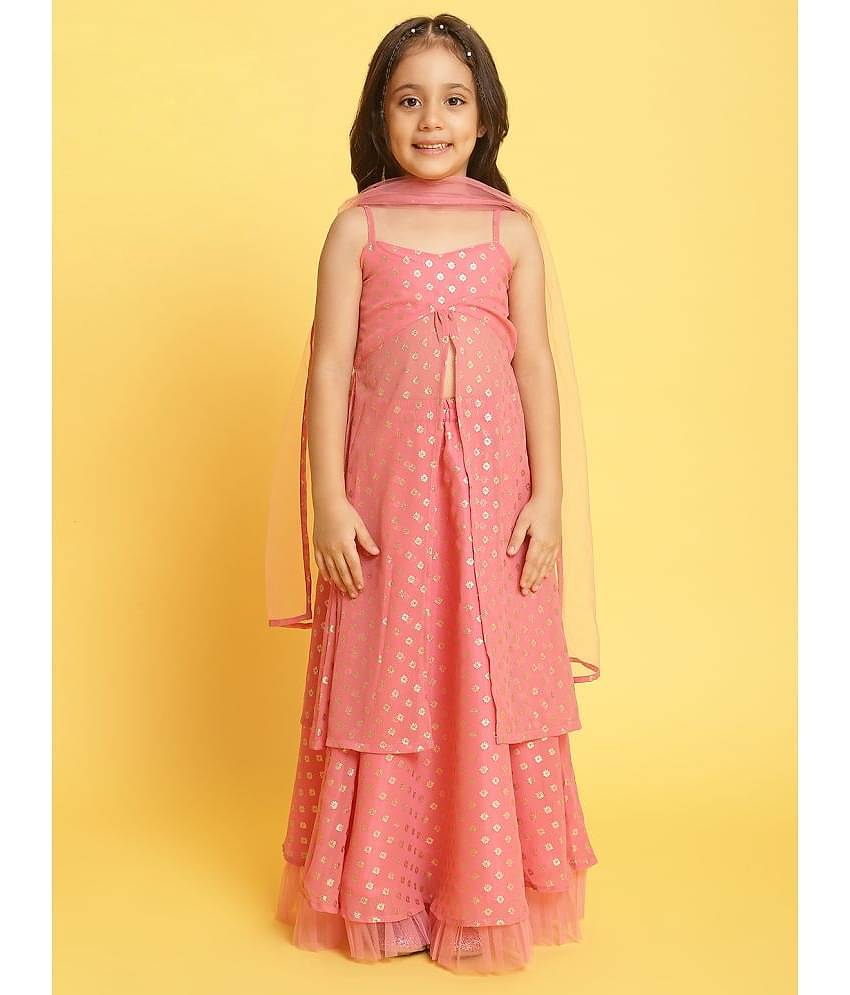 Nauti Nati Polyester Lehenga Choli Set For Girls ( Pack of 1 , Multi )