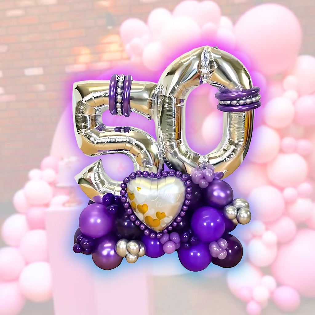 Balloon Bouquet - 50th Anniversary - Party and Festive Needs | Buy online on ZillyBuy