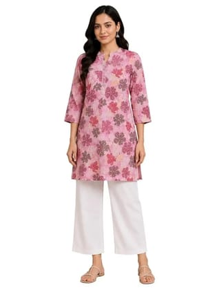 UneR Women's Rayon Floral Printed Straight Kurti | Mandarin Collar | 3/4 Sleeves | Casual & Ethnic Wear | XL