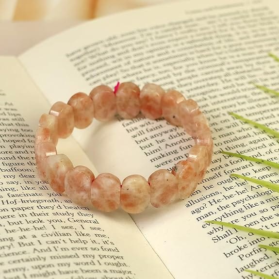 Sahaj Hast Golden Rutilated Quartz Faceted Bracelet Healing Birthstone Jewelry (Size - 7")