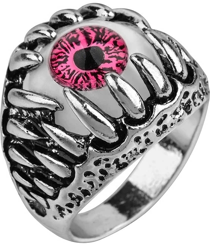 Thrillz Stylish Men's Silver Ring For Boys Stainless Steel Evil Eyes Silver Finger Ring For Men Girls