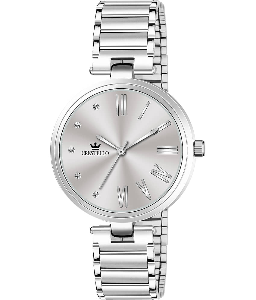 Crestello Silver Metal Analog Womens Watch