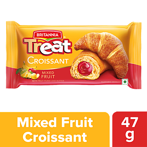 Britannia Treat Croissant - Mixed Fruit, soft, 100% Veg, 47 g