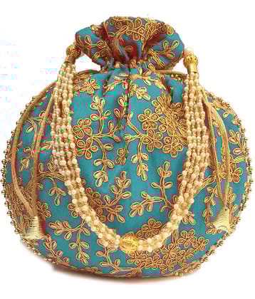 Bulbul Light Blue Silk Potli