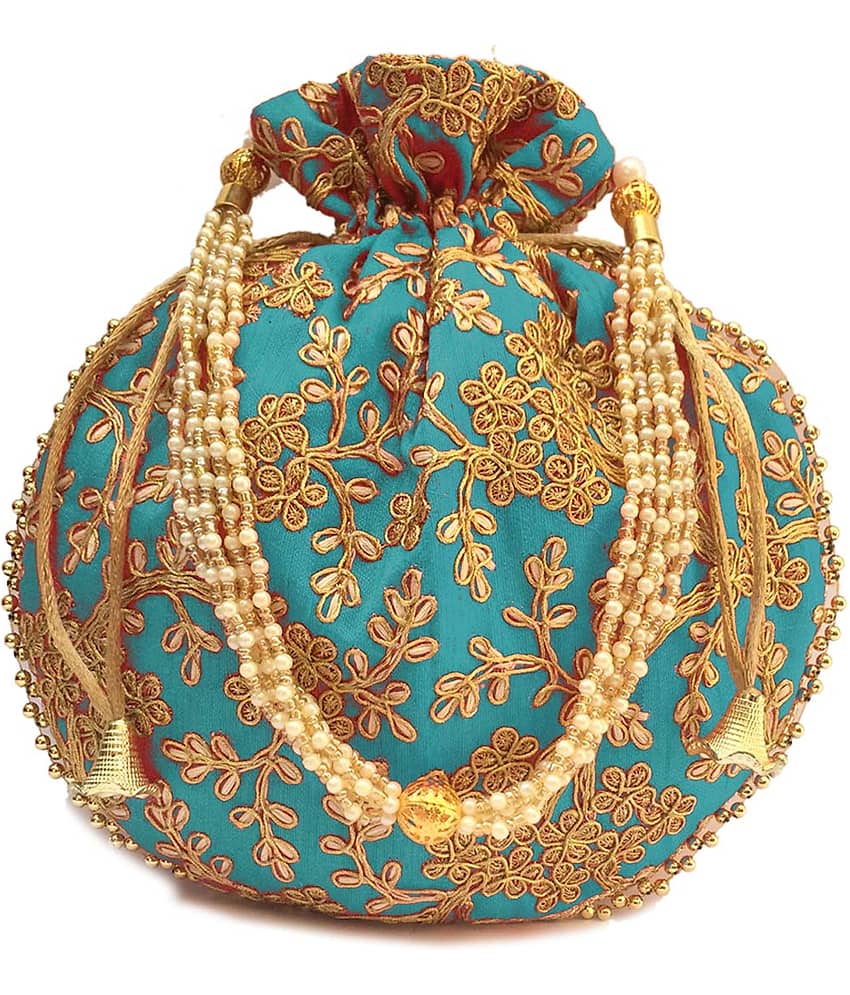 Bulbul Light Blue Silk Potli