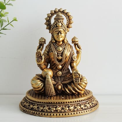 Brass Showpiece Laxmi Ji God Idol Statue, Made From Machine (BSMAS1703 L)