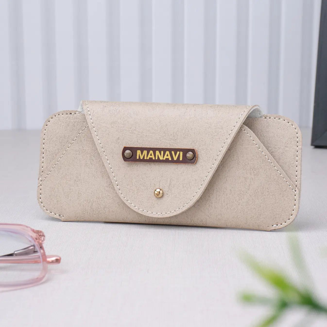 PERSONALISED SUNGLASS CASE - BEIGE-Beige