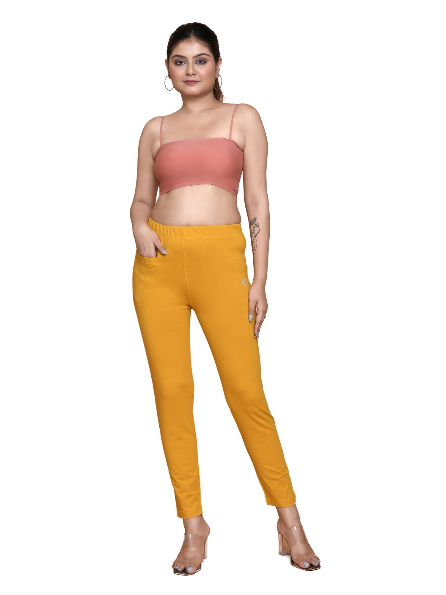 135AFR 4Cats Plus Size Royal Kurti Pants - Mustard