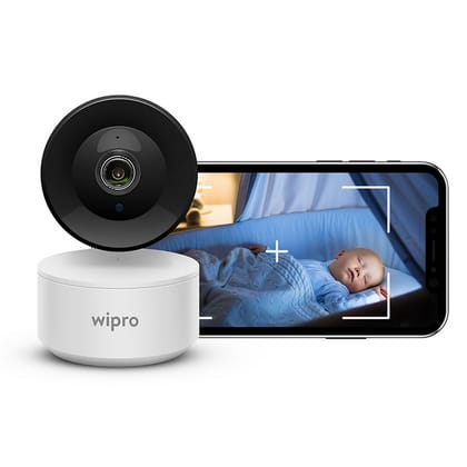 Wipro Smart Wireless Security Camera | White | 3 MP 1296p Full HD |  Alexa and Google Assistant Compatible