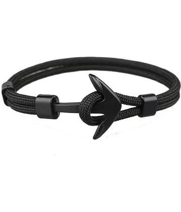 FASHION FRILL - Black Bracelet ( Pack of 1 )