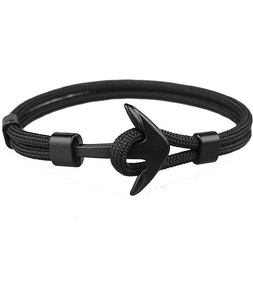 FASHION FRILL - Black Bracelet ( Pack of 1 )