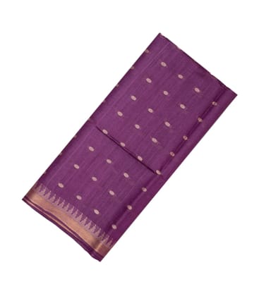 Purple Woven Tussar Silk Saree With Rudraksham Motifs-TU2573-Purple