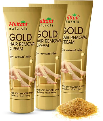 Multani Naturals Gold Hair Removal Cream for Women Normal Skin 30 ml (Pack of 3)