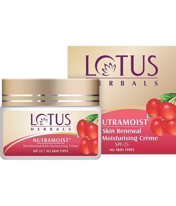 Lotus Herbals Nutramoist Skin Renewal Daily Moisturisng Cream Spf 25 , For All Skin Types , 50G