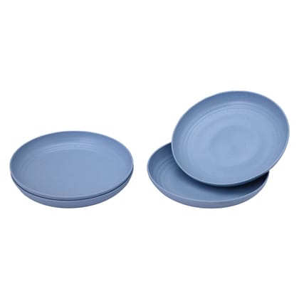 Wheat Straw Snack Plates - Set of 4-SKY BLUE