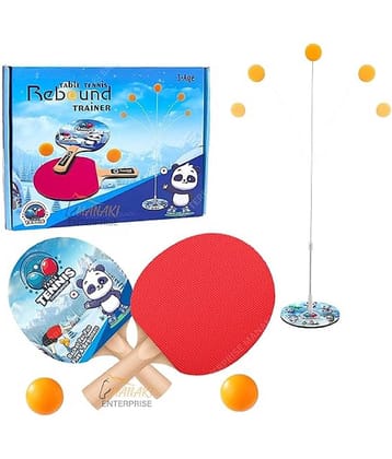 DENFE Table Tennis Trainer Rebound Rackets and Balls Base Training Practice Set