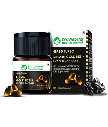 Dr Vaidya’s Shilajit Gold Resin Softgel Capsule 100% Pure Himalayan Shilajit