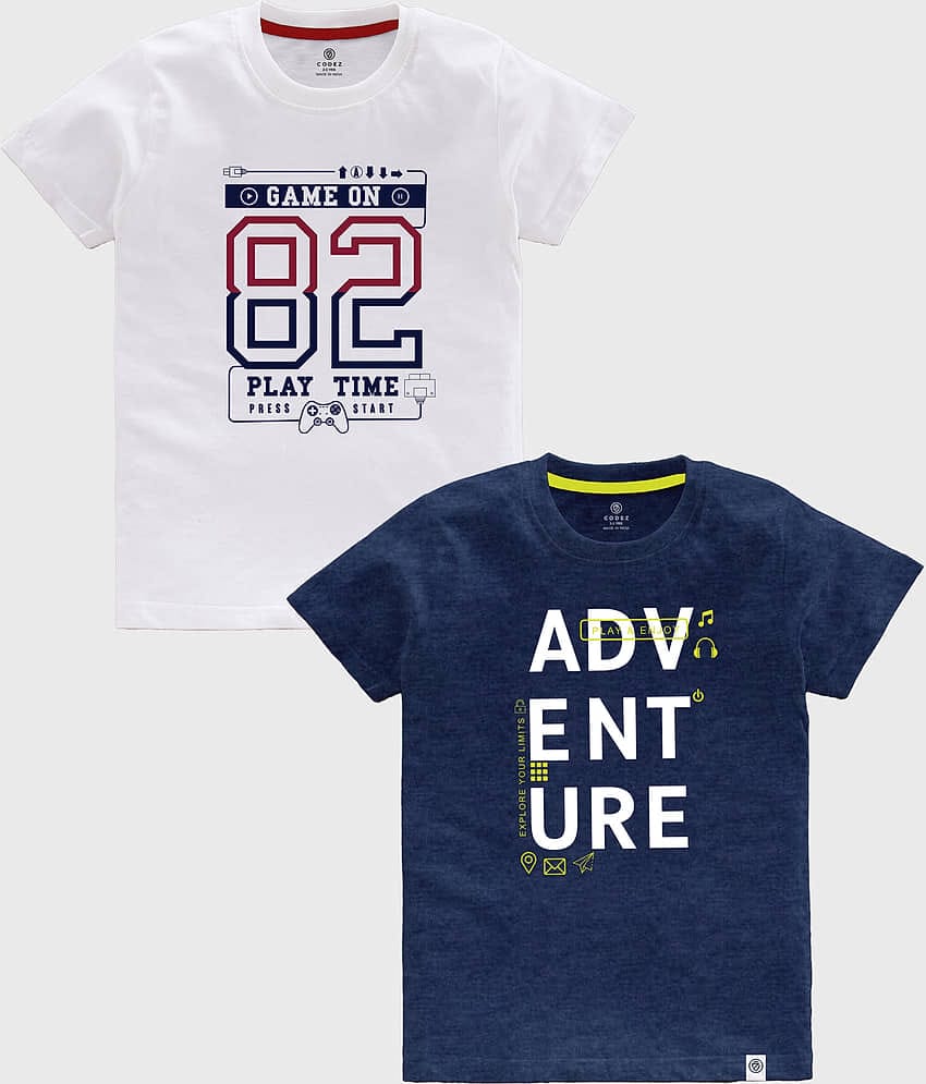 CODEZ Pack of 2 Boys Cotton Polo T-Shirt ( Multicolor )