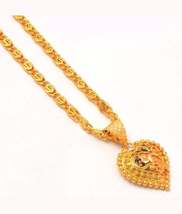 Jewar Mandi New Design Gold Plated Locket/Pendant with Link Chain Daily use for Men, Women & Girls, Boys