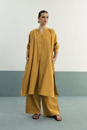 Leona Co-ord Set: Mustard-XS-S