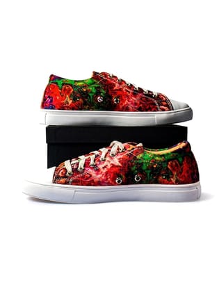 Men Printed Canvas Sneakers