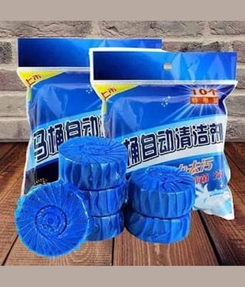 SARVASHVA TRENDS (Pack 1 - 10pc) toilet cleaners tablets, toilet cleaners, toilet flush cleaner, toilet drainage cleaner, Toilet Cleaner Tablets – Blue Flush, Long-Lasting Freshness, Stain & Germ Removal, Deodorizing WC Cleaner Blocks