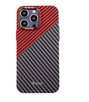 Titanic - Carbon Fiber Aramid Magsafe Case - Black & Red iPhone 15 PRO MAX