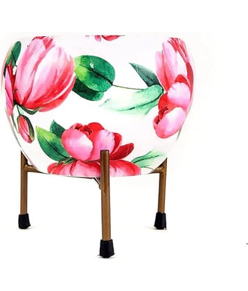 HOMSSY - Red Metal Decorative Pots ( Pack of 1 )