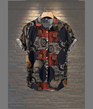 AAPSKA Poly Cotton Regular Fit Printed Half Sleeves Men's Casual Shirt - Blue ( Pack of 1 )