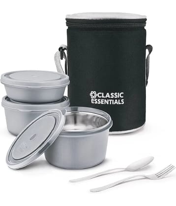 Classic Essenitals Stainless Steel Lunch Box 3 - Container ( Pack of 1 )