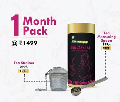 Freshville Ova care Tea | Pure & Natural | Helps With Hormonal Balance & Improves Fertility | Fennel, Nettle, Cinnamon, Ginger, Tulsi, Fenugreek, Spearmint, Shatavari, Moringa Tin (100g).1 M