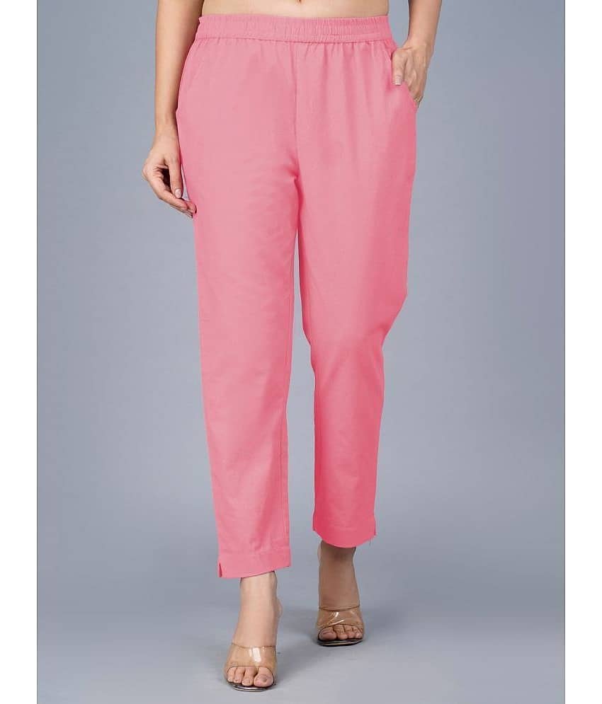 QuaClo - Pink Cotton Regular Women's Casual Pants ( Pack of 1 )