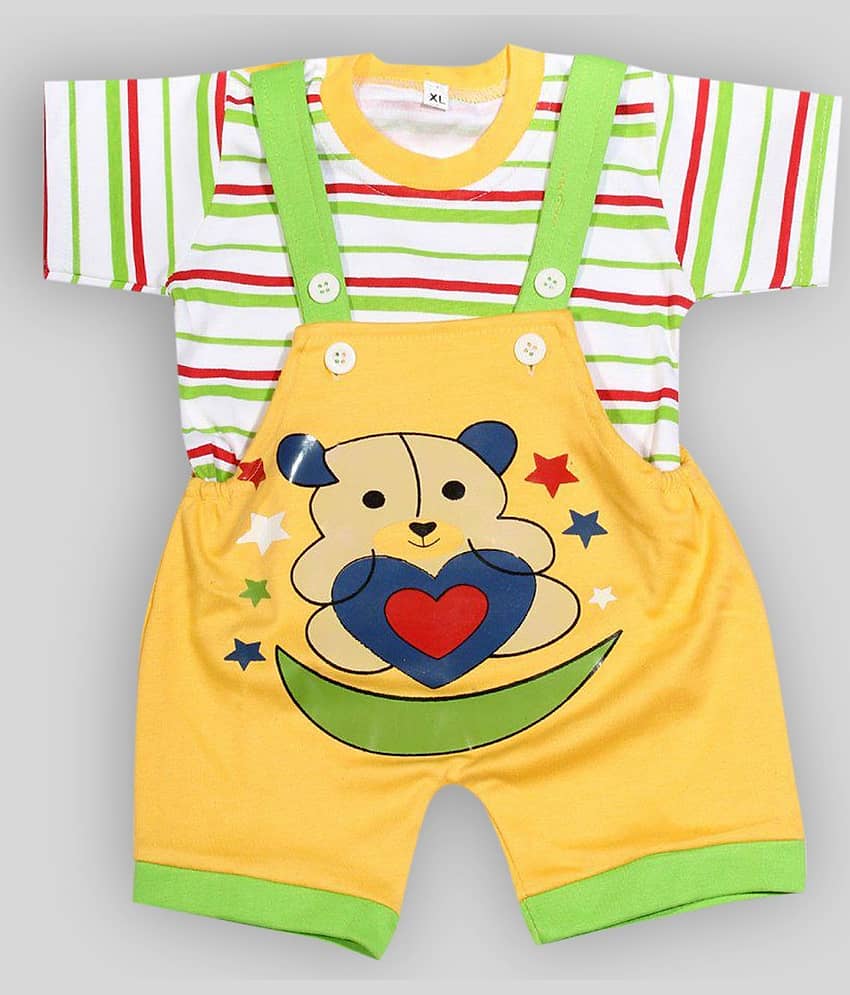 Babeezworld Pack of 1 Baby Boys Cotton Dungaree Sets ( Multi )