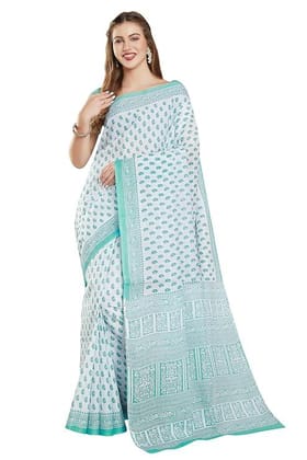 Women Pure Cotton Printed Saree Without Blouse Piece
