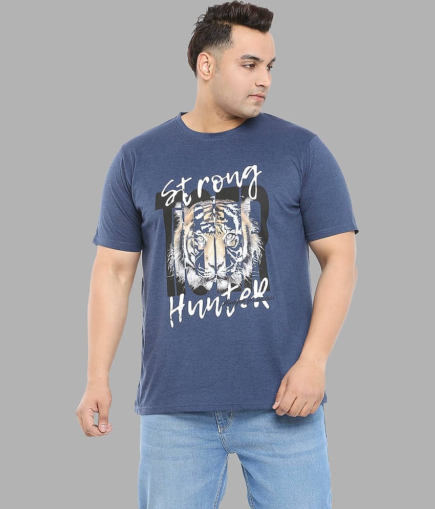 Xmex Pack of 1 Cotton Blend Regular Fit Men's T-Shirt ( Indigo )