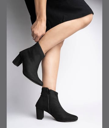 Stylestry Black Women's Ankle Length Boots