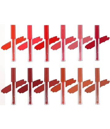 Lenon - Red Matte Lipstick Liquid Waterproof Pack of 12