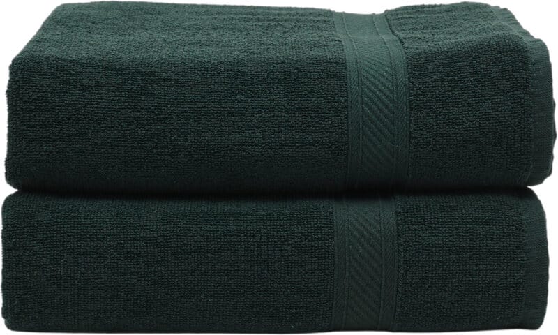 Furnofy Cotton 450 GSM Bath Towel Olive Green (Pack Of 2)