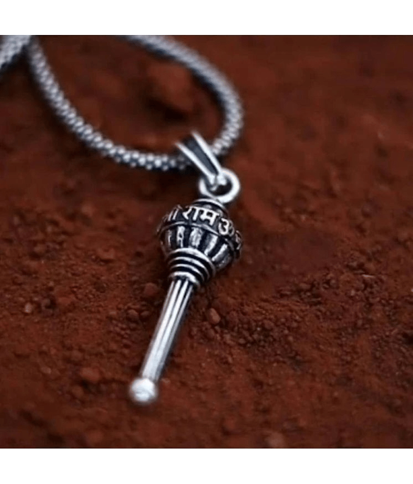 WTM Silver Hanuman Gada Chain Pendant (Pack of 1)