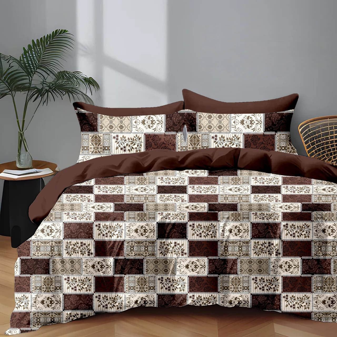 Premium Cotton Elastic Fitted King Size Bedsheet with 2 Pillow Covers (BOGO)