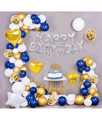 Jolly Party   Blue Happy Birthday Decoration Kit Combo 58pcs Combo Set