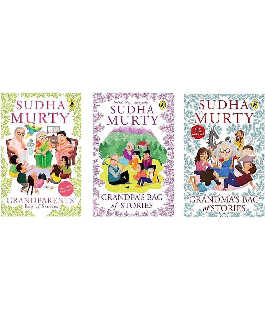 ( Combo Of 3 Books ) Grandma's Bag of Stories & Grandparents' Bag of Stories & Grandpa’s Bag of Stories Paperback English By Sudha Murty