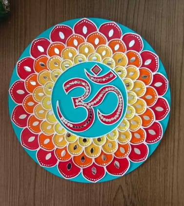 MANDALA ART OM THEMED WITH POOR RESIN DUST PROOF AND WATER PROOF ART PACK OF ONE (12" inch)