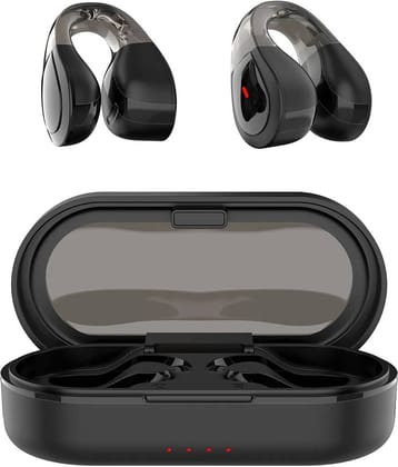 VERONIC Q60 Ear Clip OWS Open Ear Wireless Earbuds | ENC Mic for Crystal-Clear Calls | 30hr Playtime with Type-C Fast Charging | BT5.3 Gaming Bluetooth Earphones | Touch Control Sports Headphone.