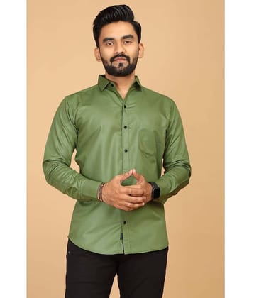 STI Viscose Regular Fit Solids Full Sleeves Men's Casual Shirt - Green ( Pack of 1 )