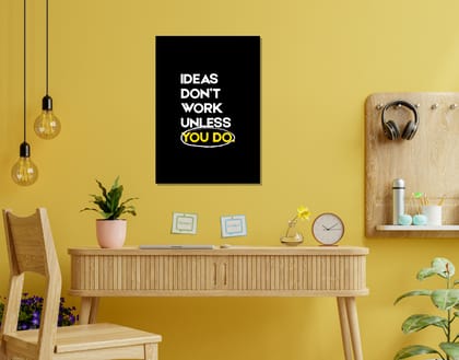 "EVERYDAY MOTIVATION #WORK"- Shiny & Sturdy Metallic Poster  Art That Pops & Sticks-A3