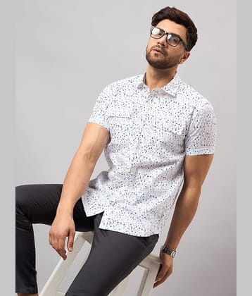 Club York Cotton Blend Regular Fit Printed Half Sleeves Men's Casual Shirt - White ( Pack of 1 )