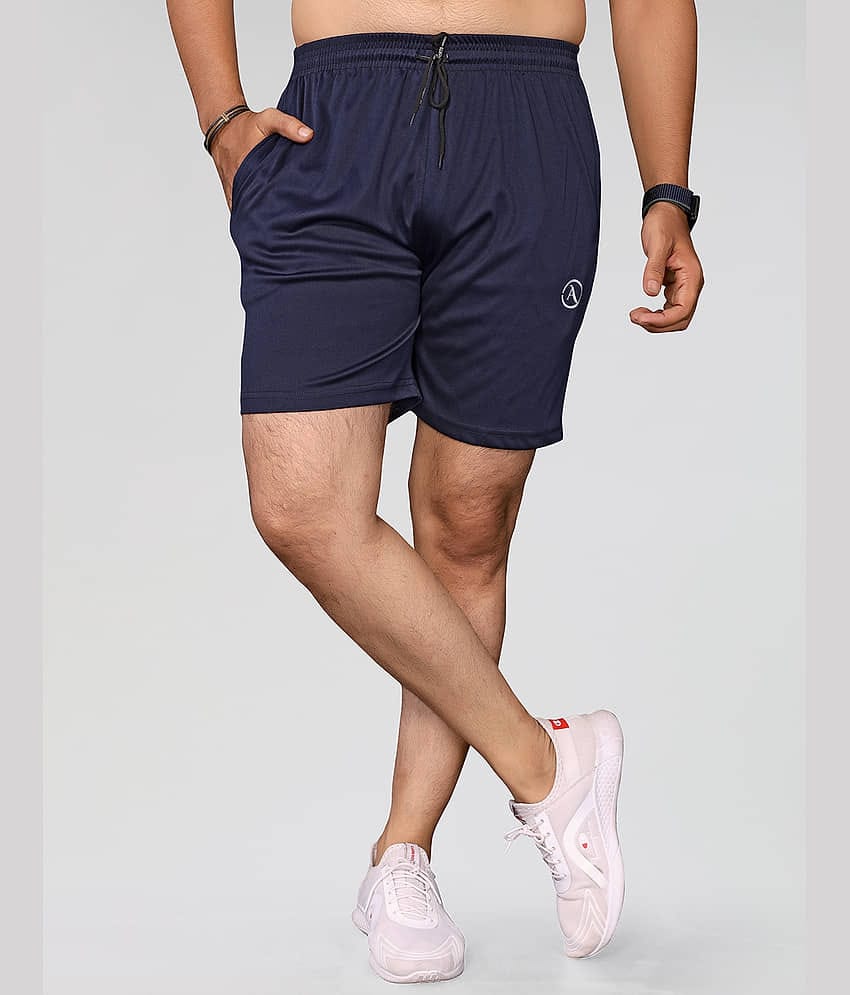 Kashvi Navy Blue Lycra Men's Shorts ( Pack of 1 )
